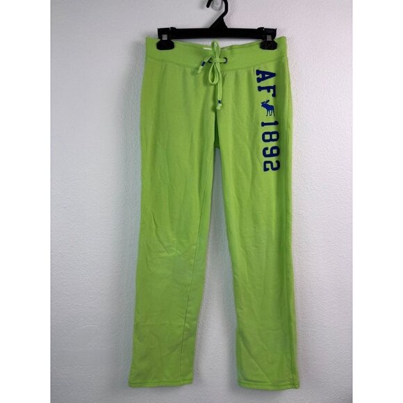 Abercrombie and Fitch women's small green Y2K wide‎ leg low rise sweatpants - Picture 1 of 9